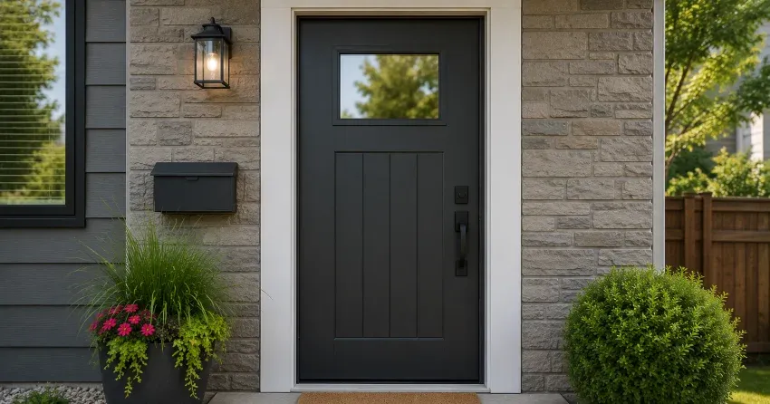 emergency door replacement Caledon installation in progress