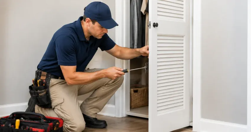 technician repairing doorbell button and wiring in Caledon