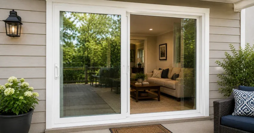 new patio door replacement installed in Humber Grove, Caledon home