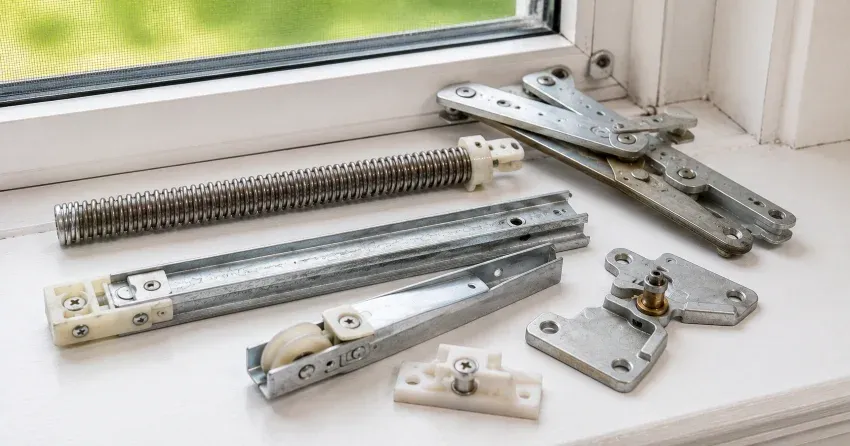 technician adjusting window sash alignment in Ballycroy, Caledon home